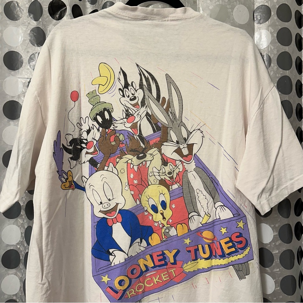 Vintage 1993 Signal Sports Looney Tunes Rollercoaster T-shirt Size XL